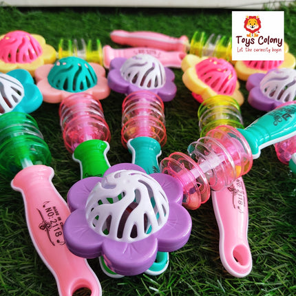 Flower Rattle with Spiral Rings - Pack of 1 Rattle