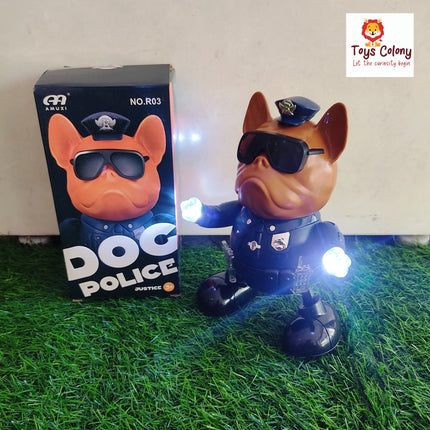 Dancing Police Dog - Colorful Lights and Music