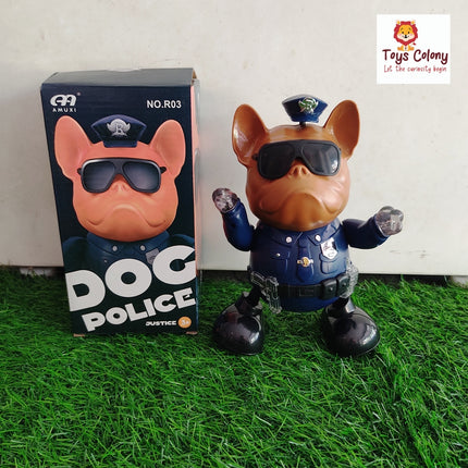 Dancing Police Dog - Colorful Lights and Music
