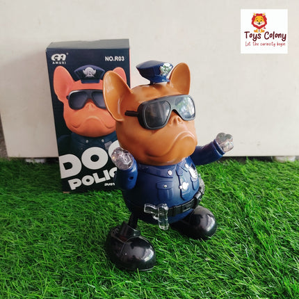Dancing Police Dog - Colorful Lights and Music