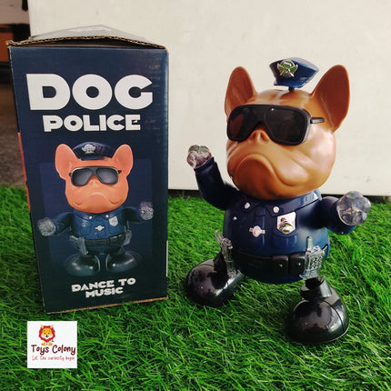 Dancing Police Dog - Colorful Lights and Music