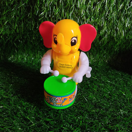 Baby Elephant Playing Drums