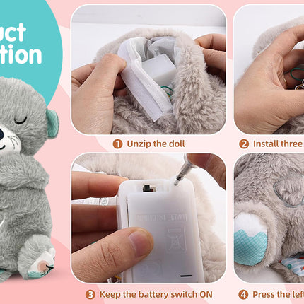 Breathing Teddy Bear Plush Sound Machine – Soft Baby Sleep Soother with Music, Lights & Heartbeat Motion | Suitable for All Age Groups