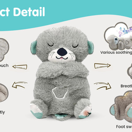 Breathing Teddy Bear Plush Sound Machine – Soft Baby Sleep Soother with Music, Lights & Heartbeat Motion | Suitable for All Age Groups