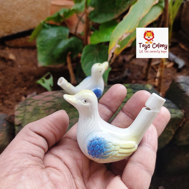 Chirping Water Bird Whistle Ceramic - White