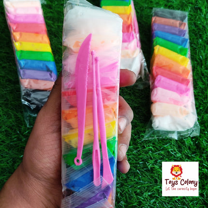 Super Light DIY Pack of 12 Air Dry Clay with 3 Tools