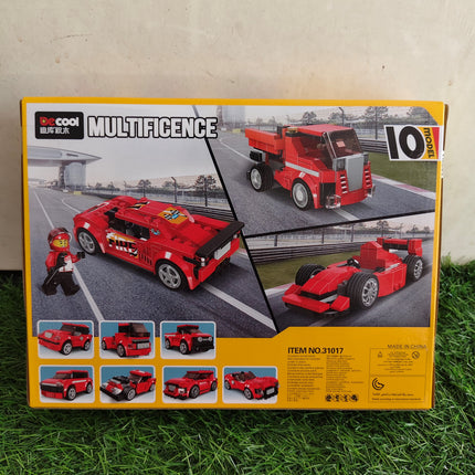 DIY Racing Car - Red (217+ Pieces | 10 Models)