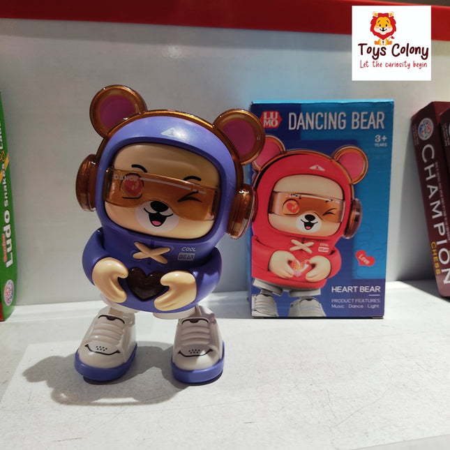 Dancing Cool Bear with Heart Lights
