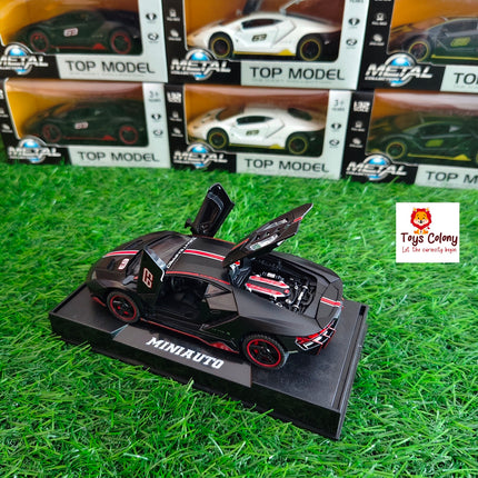 Metal Die-cast Pull back Car - Black-Red