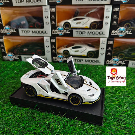 Metal Die-cast Pull back Car - White