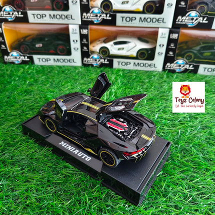 Metal Die-cast Pull back Car - Black-Yellow