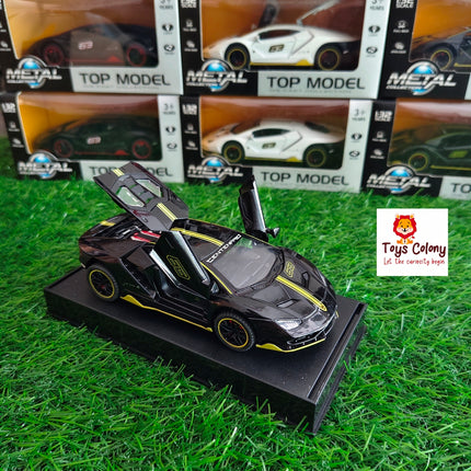 Metal Die-cast Pull back Car - Black-Yellow