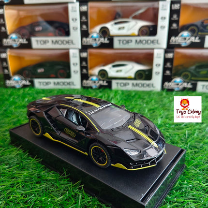 Metal Die-cast Pull back Car - Black-Yellow