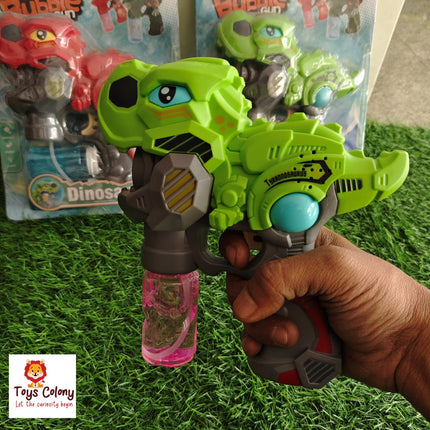 Dinosaur Bubble Gun with Bubble Solution Bottles