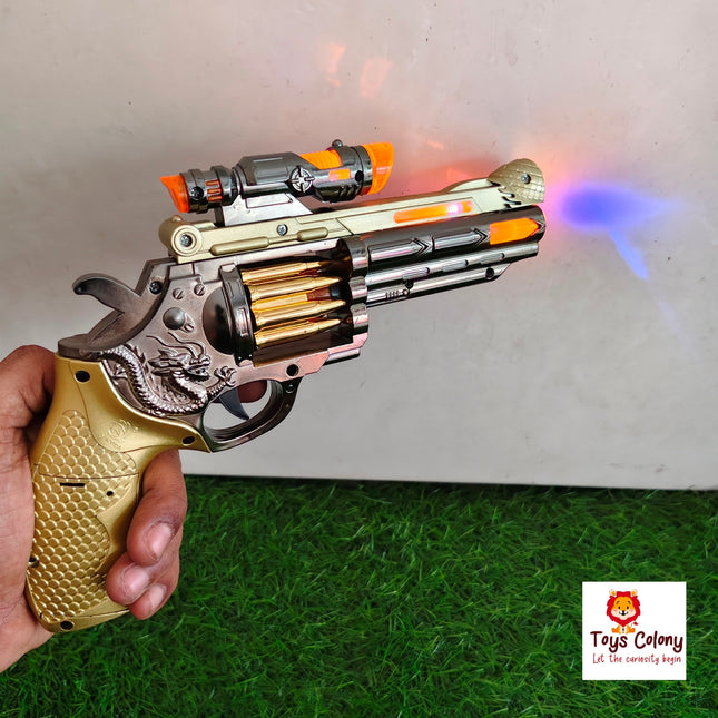 Dragon-Embossed Light & Music Pistol (Toy)