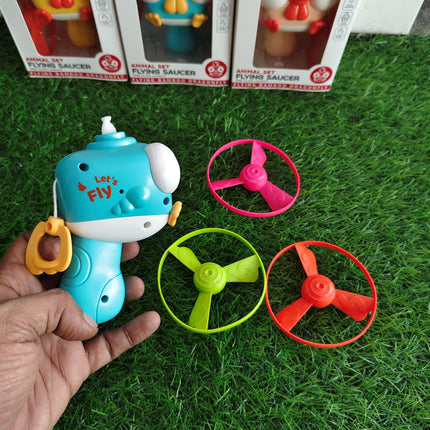 Flying Saucer Toy with 3 Flying Wheels – Animal Theme