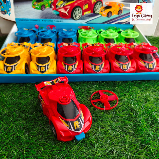 Friction Car with Flying Wheel – Crash, Spin & Fly