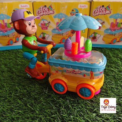 Monkey Riding Ice Cream Bike – Musical Light-Up Toy