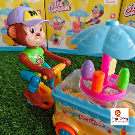 Monkey Riding Ice Cream Bike – Musical Light-Up Toy