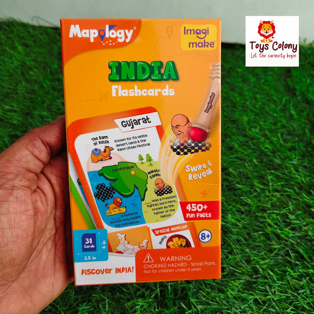 India Flash Cards | Learn States Along with 450+ Fun Facts |Swipe & Reveal Card Game