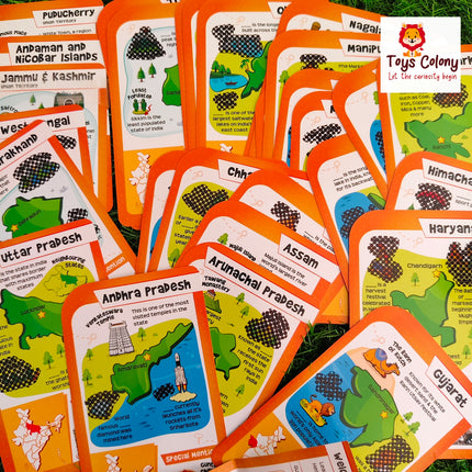 India Flash Cards | Learn States Along with 450+ Fun Facts |Swipe & Reveal Card Game
