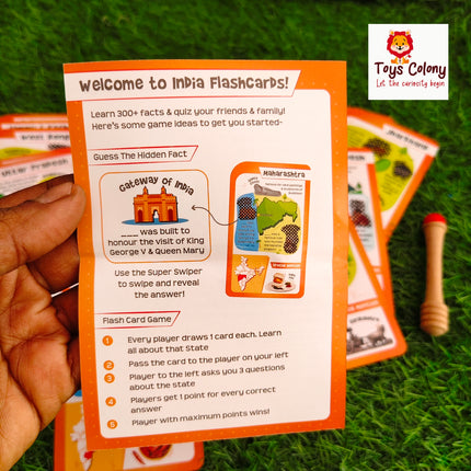 India Flash Cards | Learn States Along with 450+ Fun Facts |Swipe & Reveal Card Game