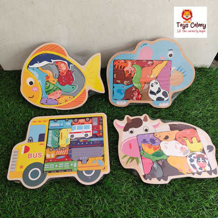 3D - Wooden Learning Shape Boards (Pack of 1 Board)