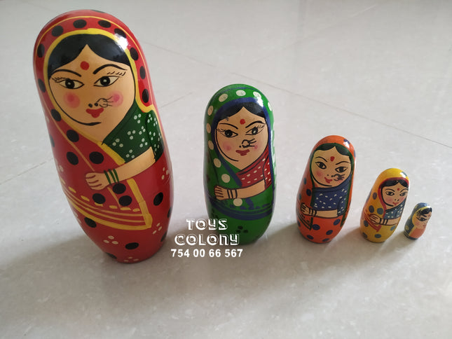 5 in 1 Wooden Doll Set (5 Dolls)