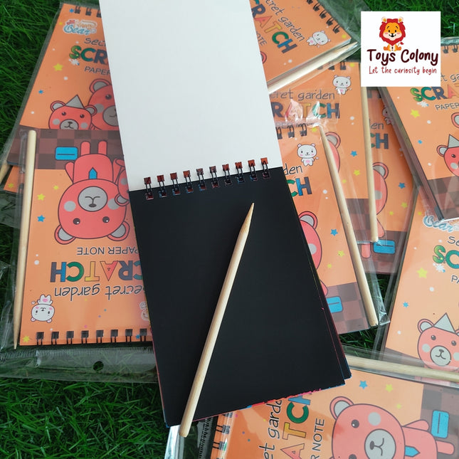 Rainbow Scratch Notebook with Pencil Stick
