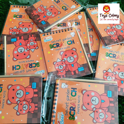 Rainbow Scratch Notebook with Pencil Stick