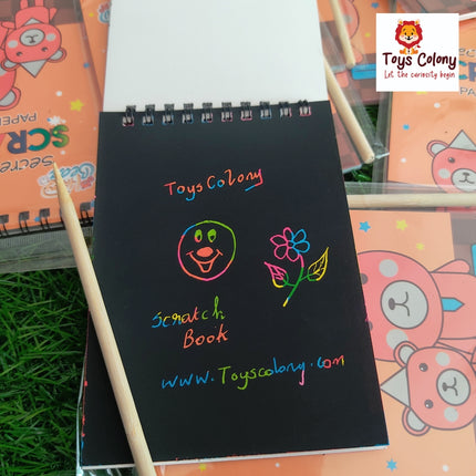 Rainbow Scratch Notebook with Pencil Stick