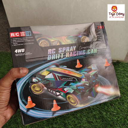Spray Drift Stunt Car with Traffic Cones & Extra Wheels