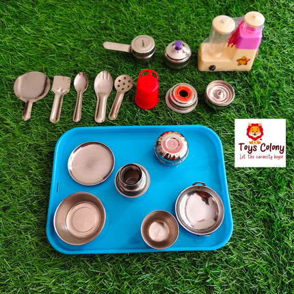 Kids Stainless Steel Cooking Set – Little Chef's Favorite Kitchen Playset