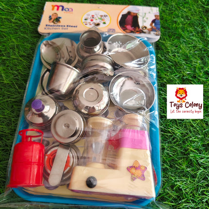 Kids Stainless Steel Cooking Set – Little Chef's Favorite Kitchen Playset
