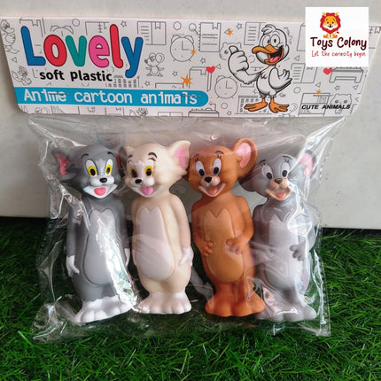 Tom & Jerry Squeeze Toys - 2 Tom and 2 Jerry pack