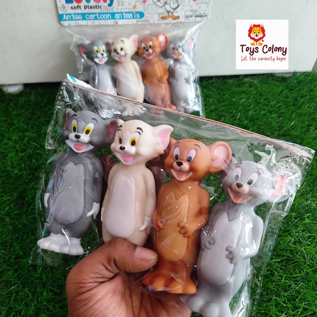 Tom & Jerry Squeeze Toys - 2 Tom and 2 Jerry pack