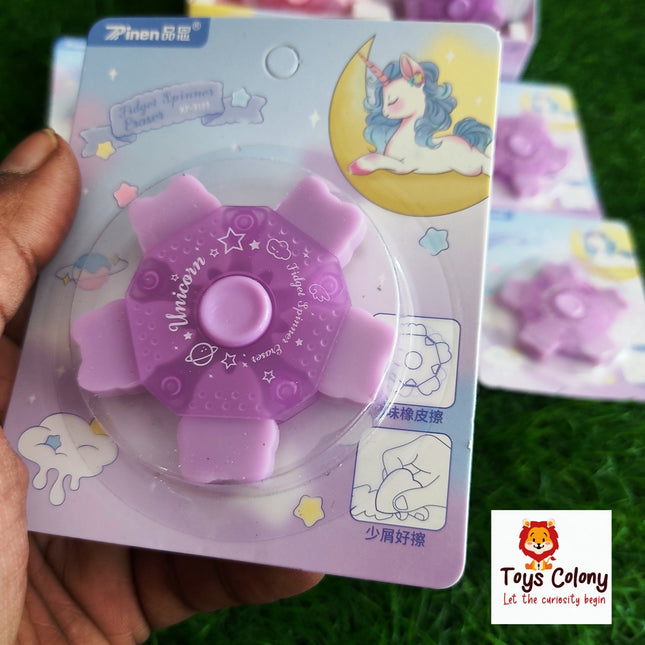 Unicorn Spinner Eraser (2 in 1 - Eraser+Spinner)