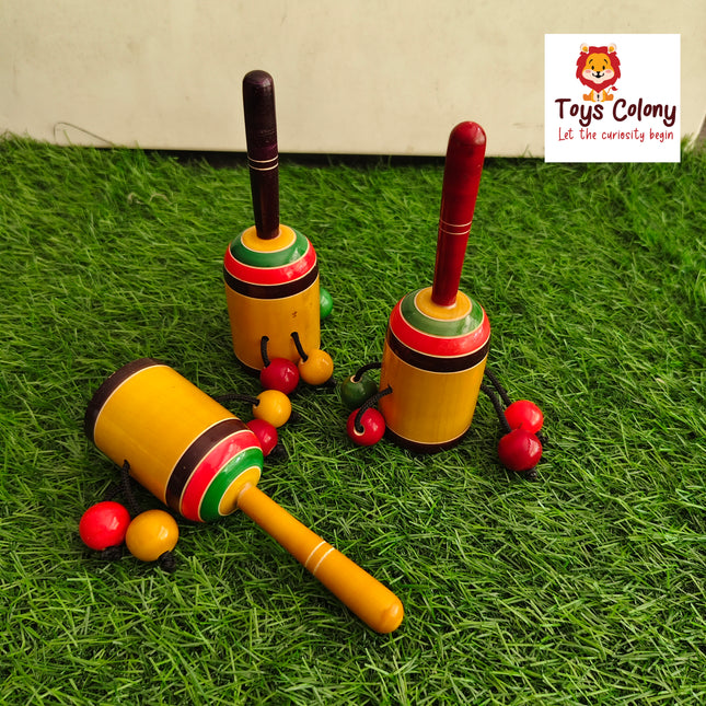 Wooden Bell Rattle (Pack of 1 Rattle)