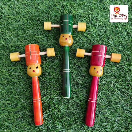 Wooden Head Rattle (Pack of 1 Rattle)