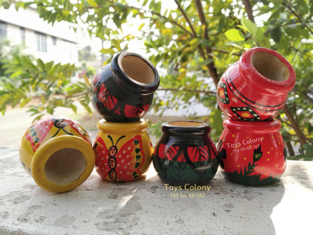 Wooden Mini Pots (Pack of 2 Pots)