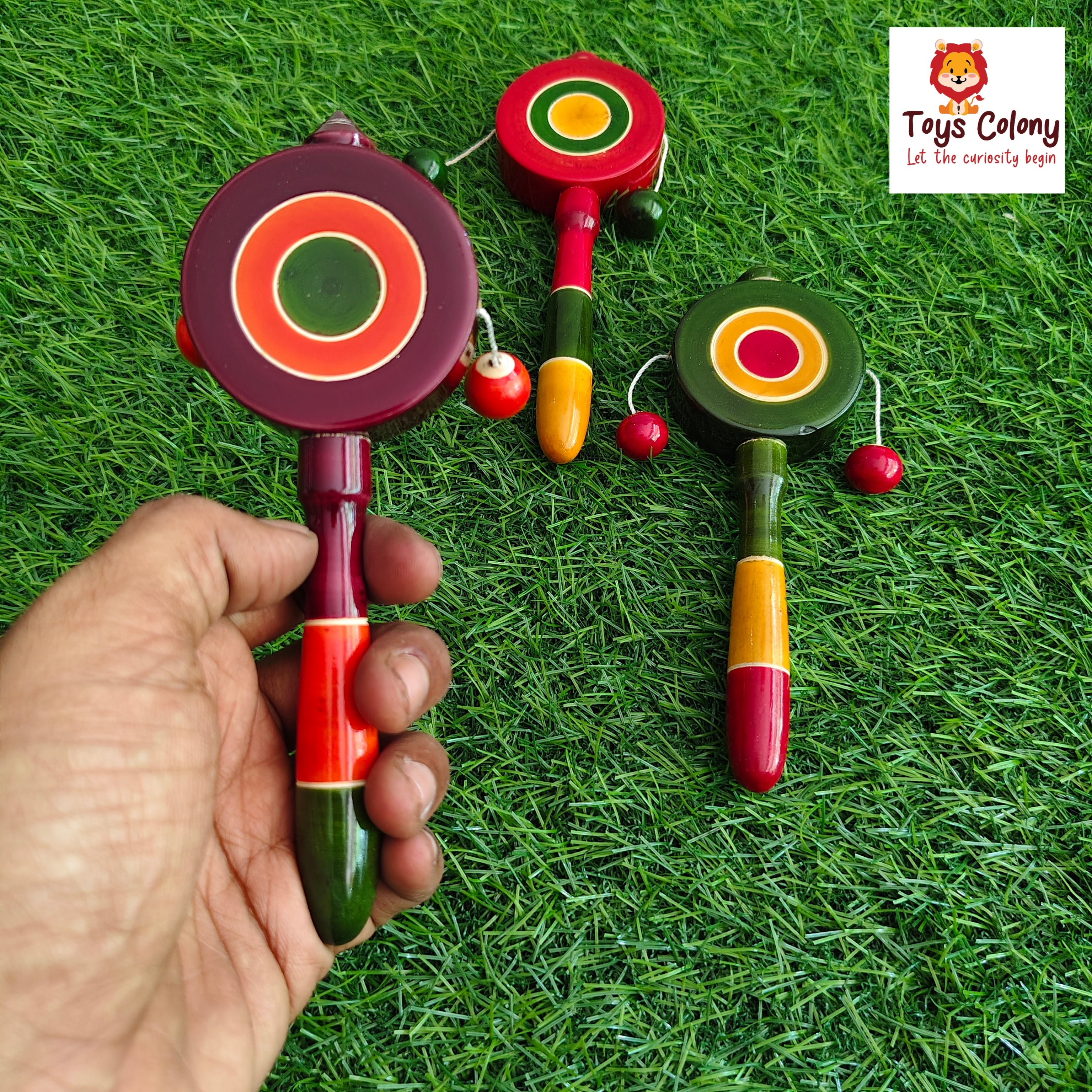 Paper Plate Rattle Wooden Plate Rattle (Pack of 1 Rattle) – Toys Colony