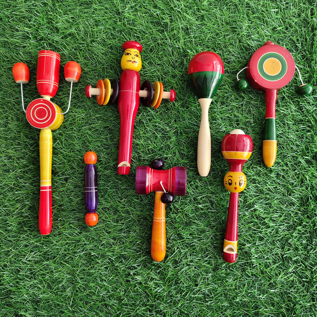 Wooden Rattles Combo Pack - 10