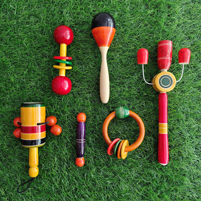 Wooden Rattles Combo Pack - 6