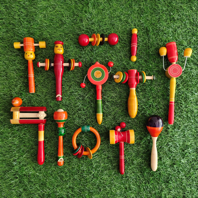 Wooden Rattles Combo Pack - 12