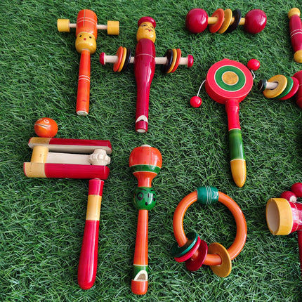 Wooden Rattles Combo Pack - 12