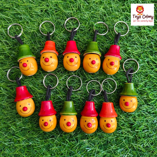 Wooden Smiley Keychain