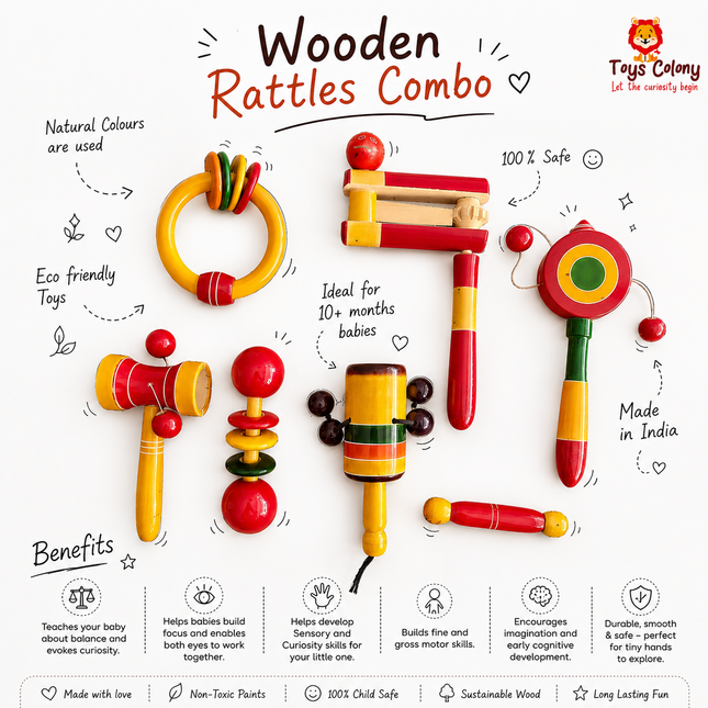 Wooden Rattles Combo Pack - 2
