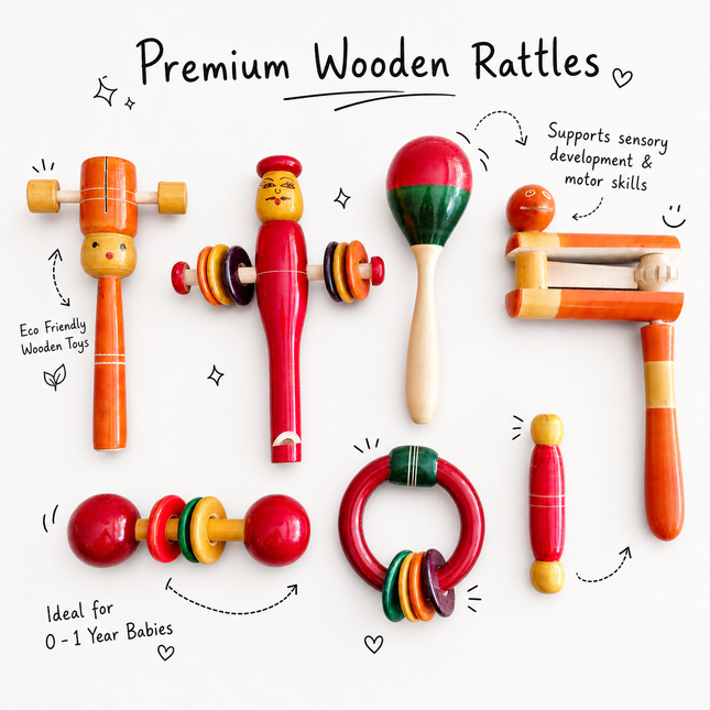 Wooden Rattles Combo Pack - 11