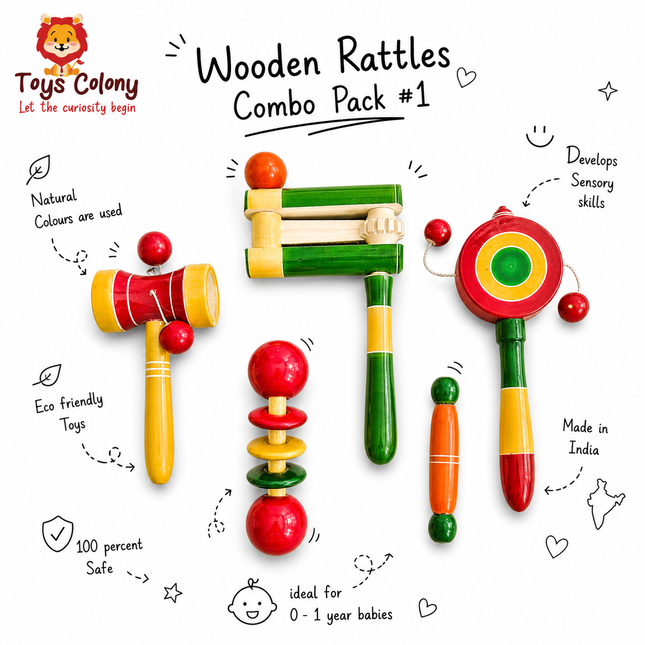 Wooden Rattles Combo Pack - 1